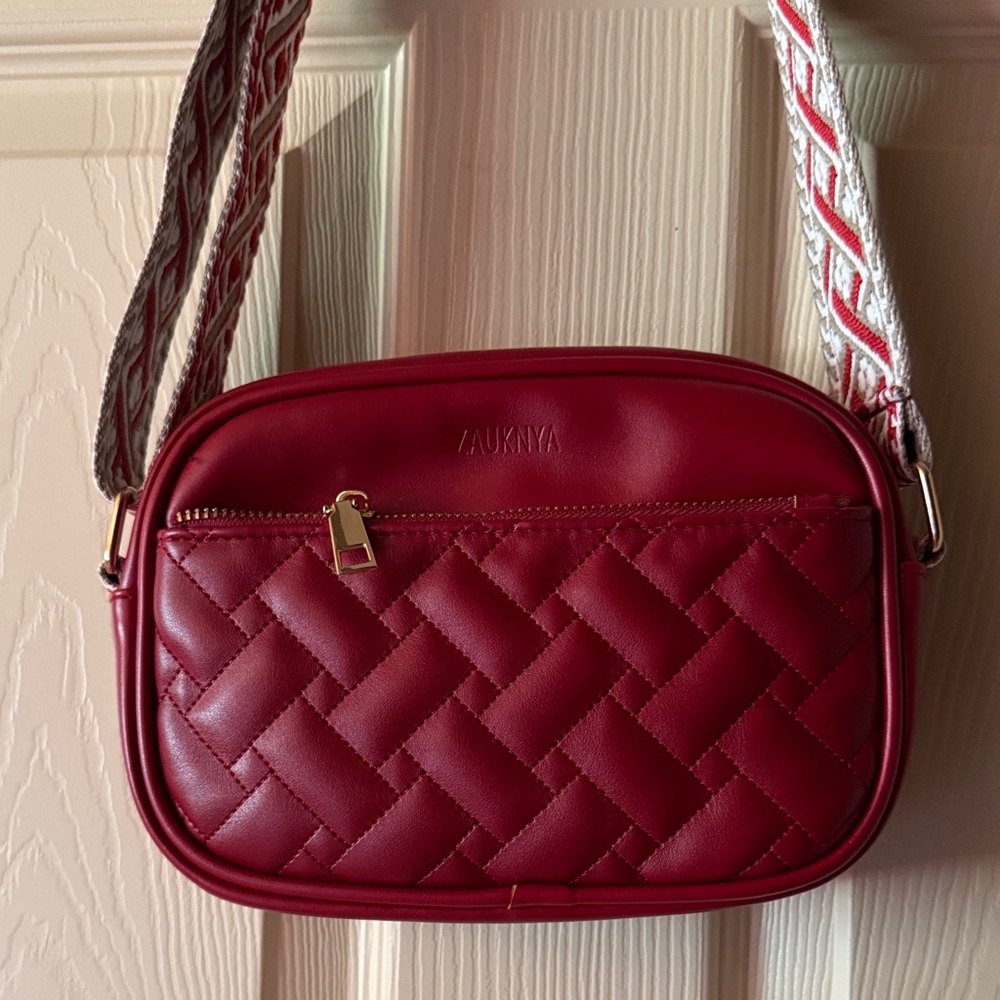 Red Quilted Crossbody Bag